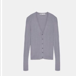 Zara Jewel Button Cable Knit Cardigan Sweater
